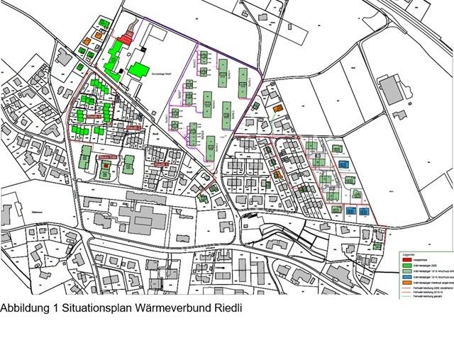 Situationsplan Wärmeverbund Riedli